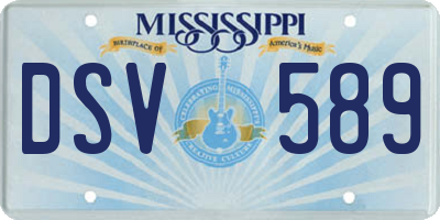 MS license plate DSV589