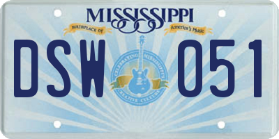 MS license plate DSW051