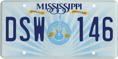 MS license plate DSW146