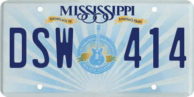 MS license plate DSW414