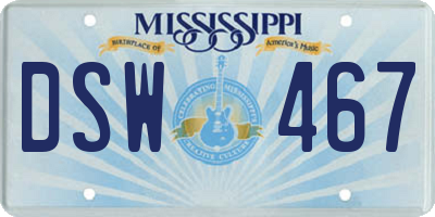 MS license plate DSW467
