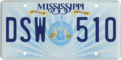 MS license plate DSW510