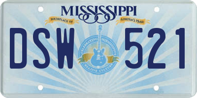 MS license plate DSW521