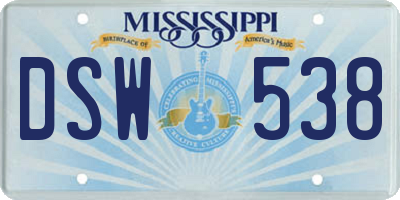MS license plate DSW538