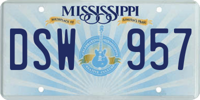 MS license plate DSW957