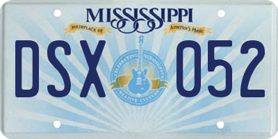 MS license plate DSX052