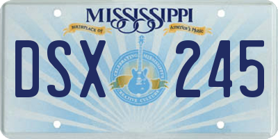 MS license plate DSX245