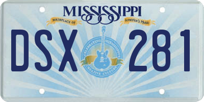 MS license plate DSX281