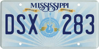 MS license plate DSX283