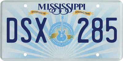 MS license plate DSX285