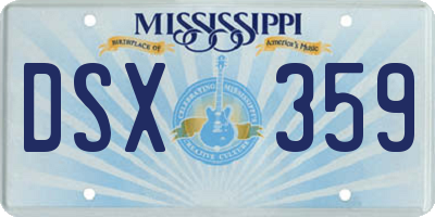 MS license plate DSX359