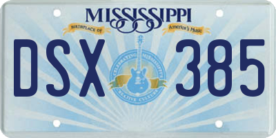 MS license plate DSX385
