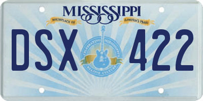 MS license plate DSX422