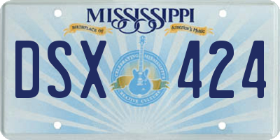 MS license plate DSX424