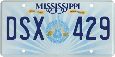 MS license plate DSX429
