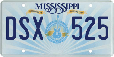 MS license plate DSX525
