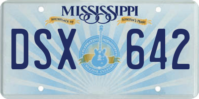 MS license plate DSX642