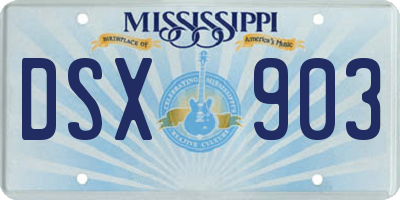 MS license plate DSX903