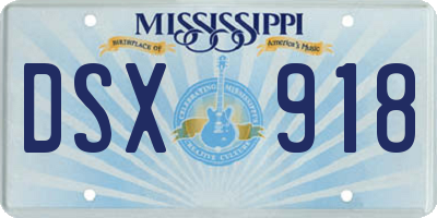 MS license plate DSX918