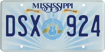MS license plate DSX924