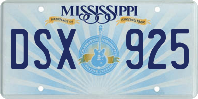 MS license plate DSX925