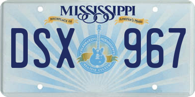 MS license plate DSX967