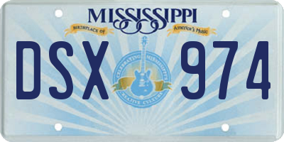 MS license plate DSX974
