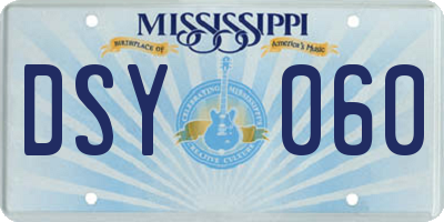 MS license plate DSY060