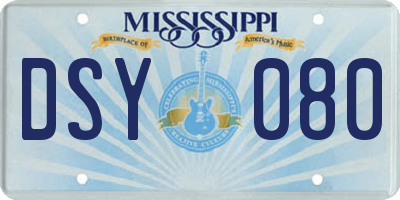 MS license plate DSY080