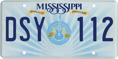 MS license plate DSY112