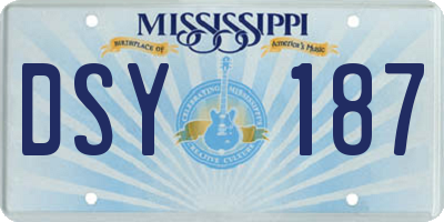 MS license plate DSY187