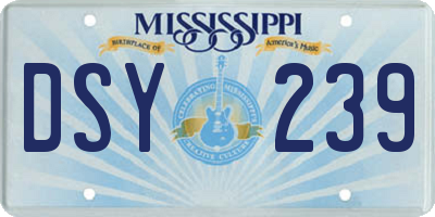 MS license plate DSY239