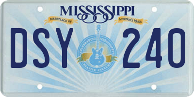 MS license plate DSY240