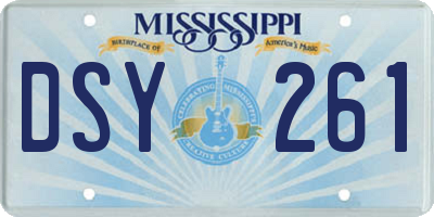MS license plate DSY261