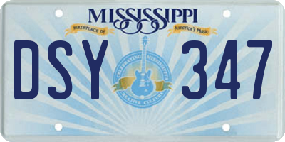 MS license plate DSY347