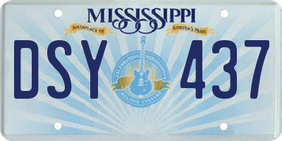 MS license plate DSY437