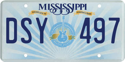 MS license plate DSY497