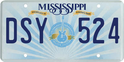 MS license plate DSY524