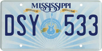 MS license plate DSY533
