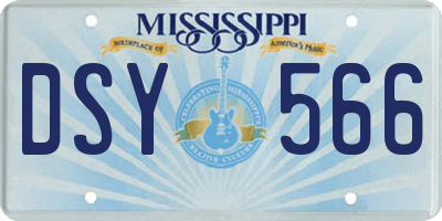 MS license plate DSY566