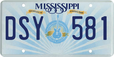 MS license plate DSY581