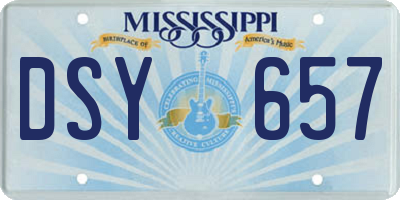 MS license plate DSY657