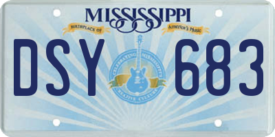 MS license plate DSY683