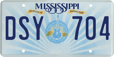 MS license plate DSY704