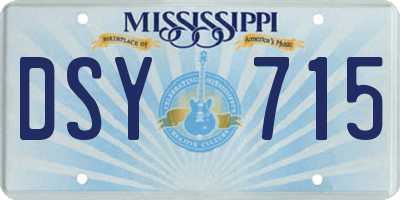 MS license plate DSY715