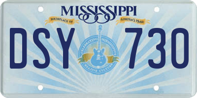 MS license plate DSY730