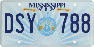 MS license plate DSY788