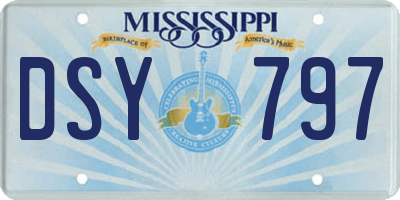 MS license plate DSY797