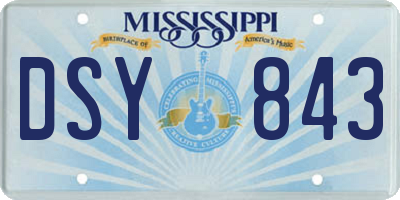 MS license plate DSY843