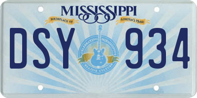 MS license plate DSY934